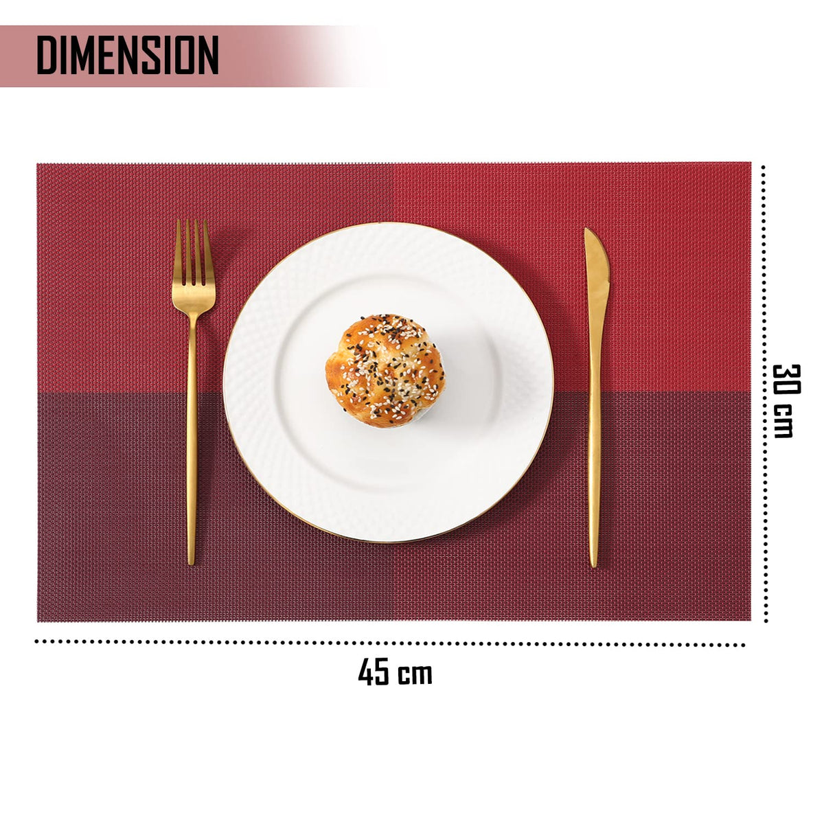 PVC Dining Table Mats, Red