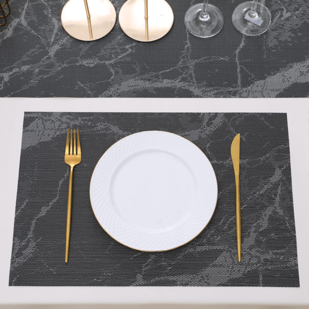 PVC Dining Table Mats, Black
