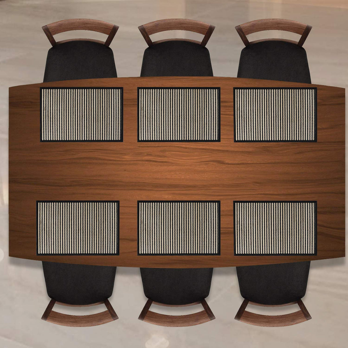 Heat Resistant Bamboo Dinner Mats, Black