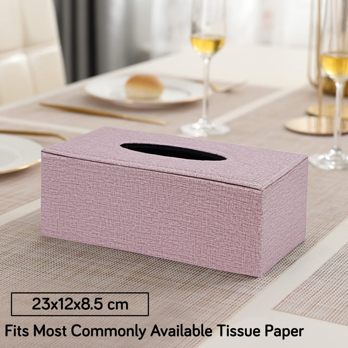 buy lavender faux leather tissue paper box | HOKIPO