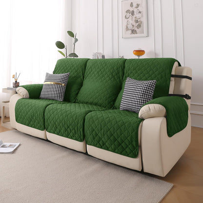 UrbanQuilt Recliner Sofa Slipcover Mat with Dual Belt for 1/2/3 Seater - Forest Green