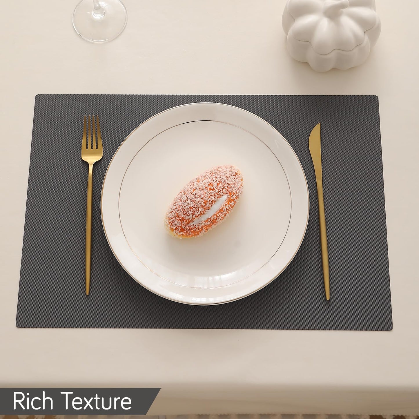 PP Waterproof Dining Table Mat, Anchor Grey