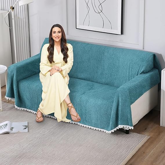 Chenille Sofa Couch Slipcover, Teal for 1/2/3 Seater