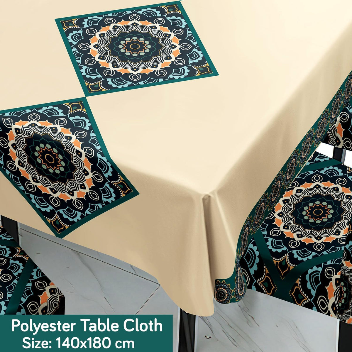 Buff Brown Dining Set Cover | 4/6 Seater