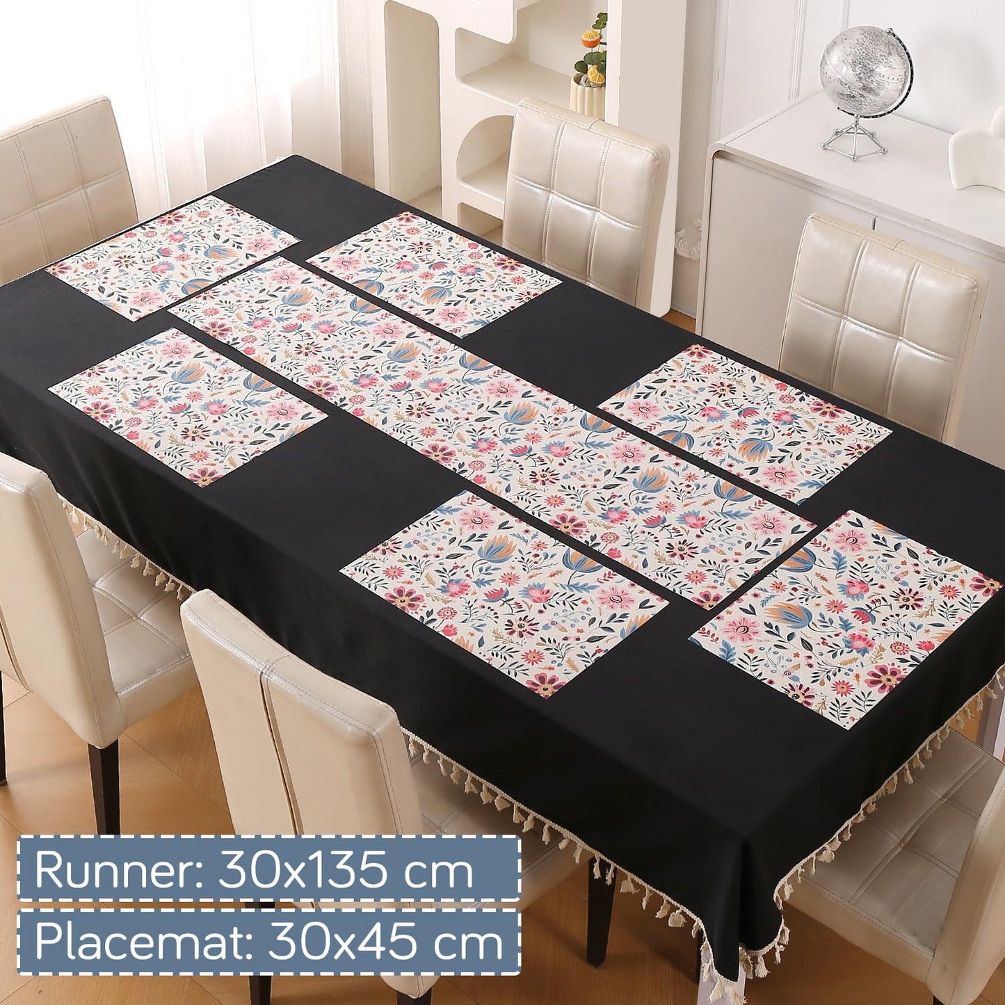 Artistic Flora PVC Washable Mats for Dining Table - Wild Daisies