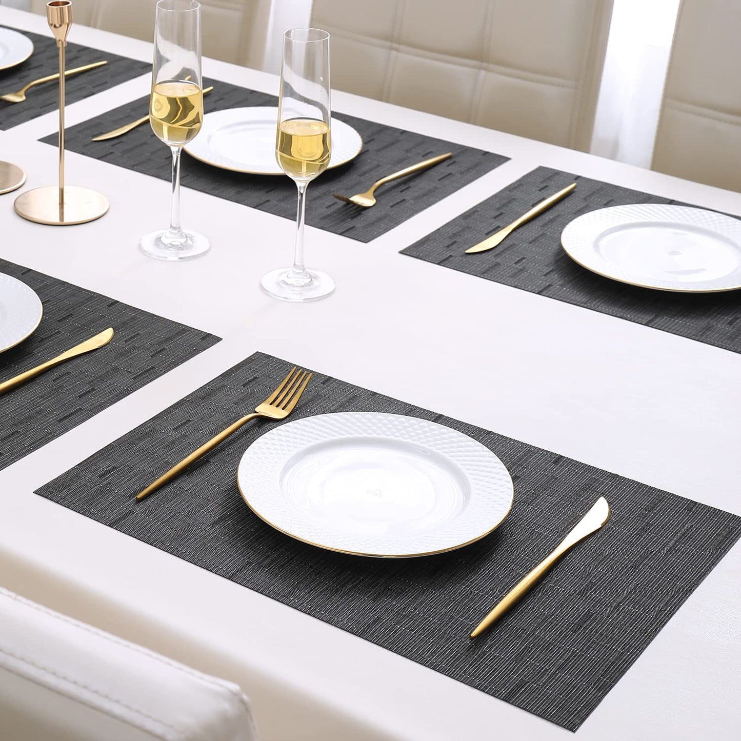 PVC Dining Table Mats, Black