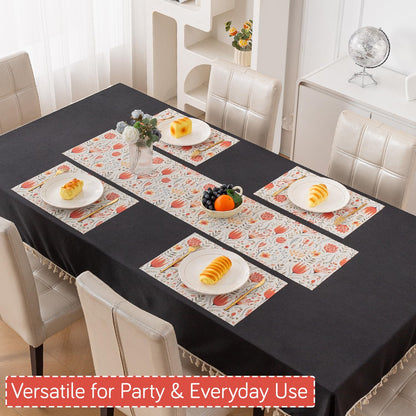 Artistic Flora PVC Washable Mats for Dining Table - Tulip Flora