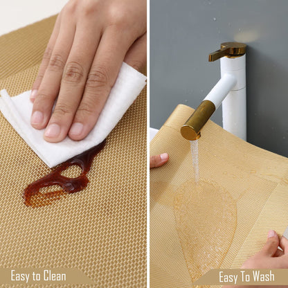 PVC Dining Table Mats, Gold