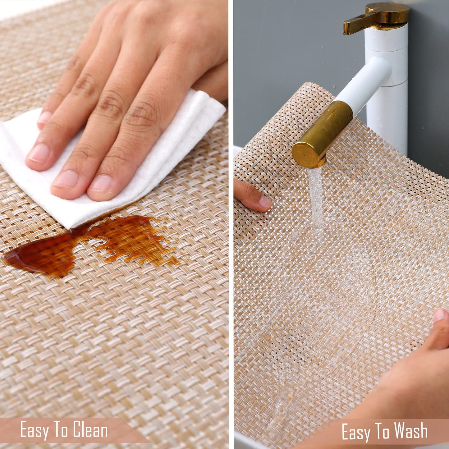 PVC Dining Table Mats, Beige