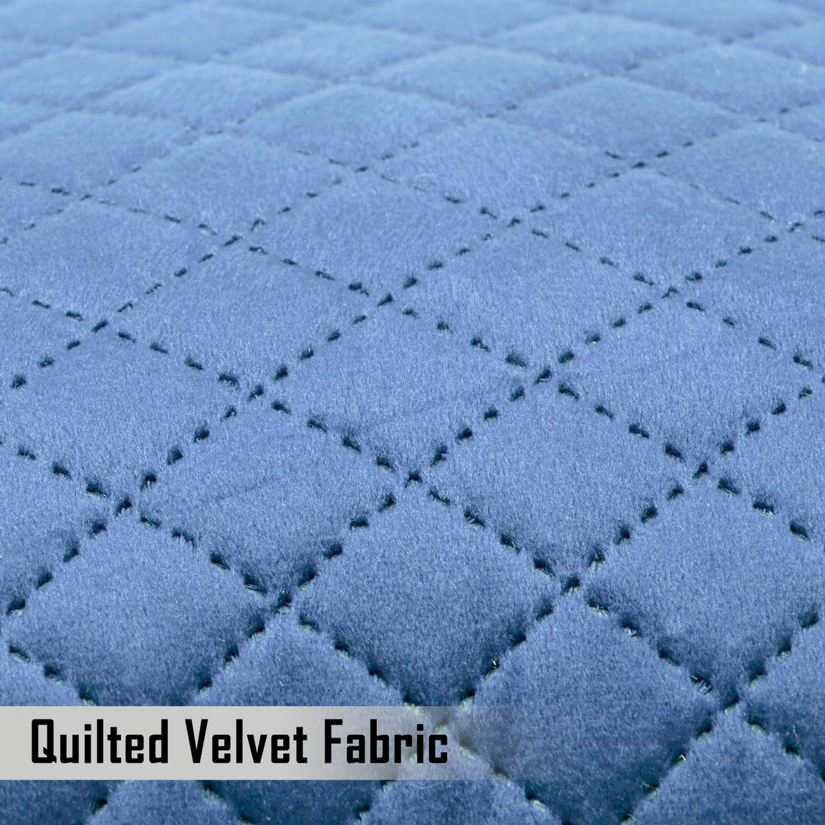 Buy Placid Blue Colour Quilted Velvet Fabric Cushion Covers