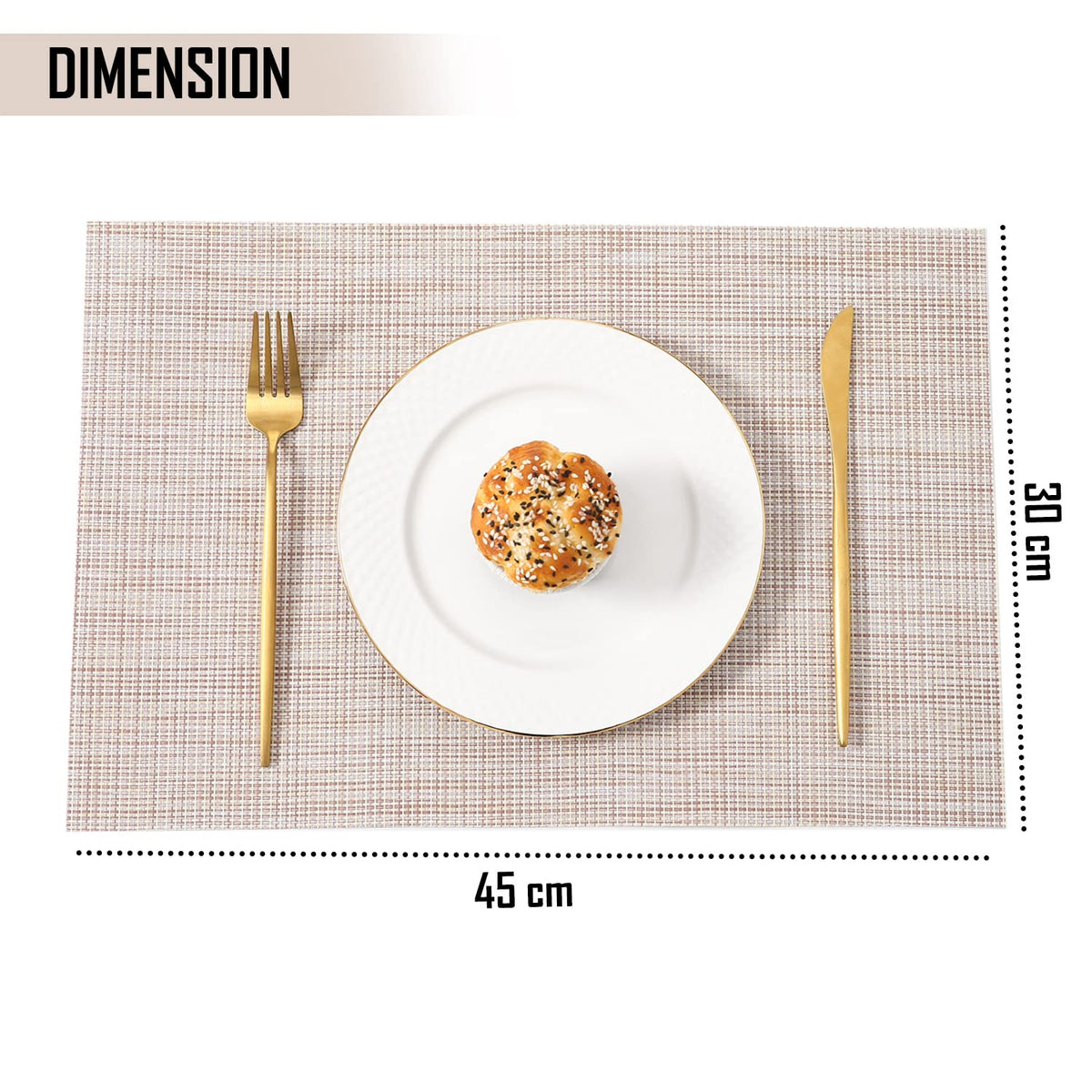 PVC Dining Table Mats, Beige