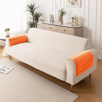 Premium Plush Anti Slip Sofa Cover Mat, Orange