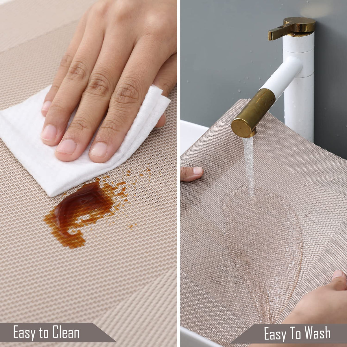 PVC Dining Table Mats, Copper Brown