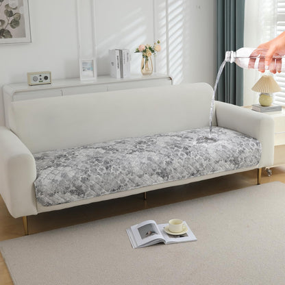 Quilted, Waterproof and Anti-Slip Sofa Cover Mat, Abstract Pale Grey