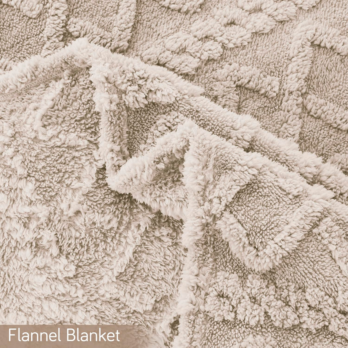 Buy 220 GSM Flannel Beige Colour Blanket Online | HOKIPO