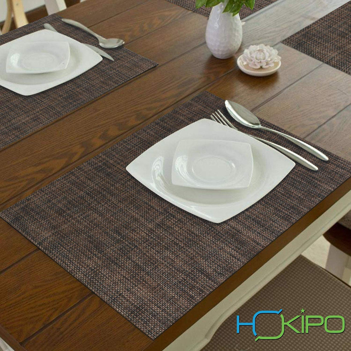 PVC Dining Table Mats, Dark Brown