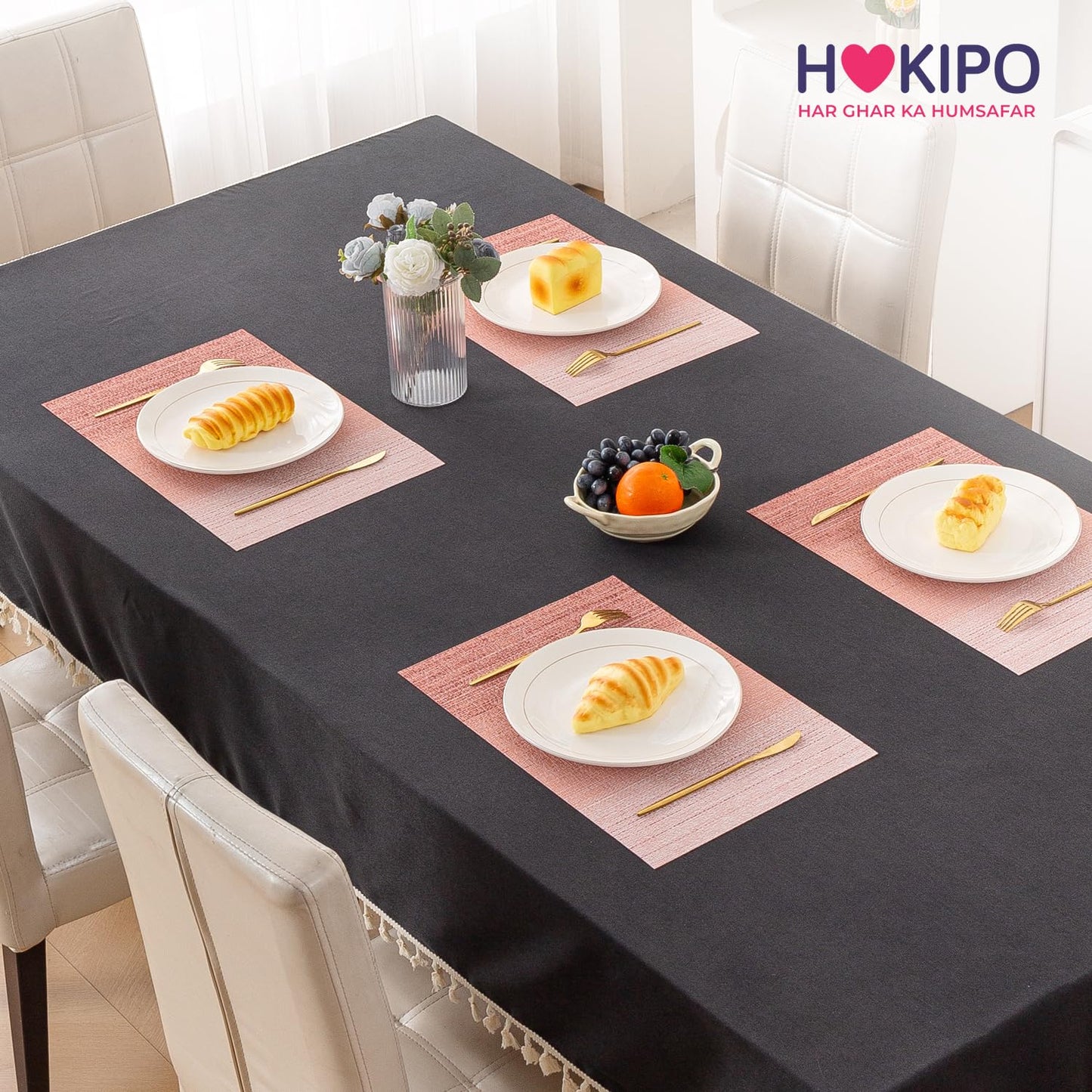 GradientHue PVC Mats for Dining Table - Sunset Glow