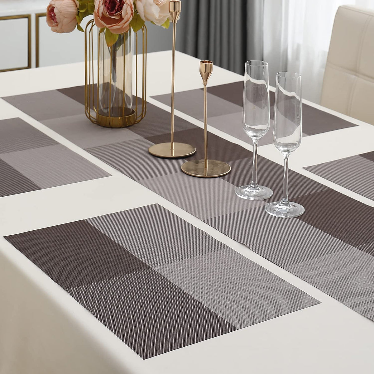 PVC Dining Table Mats, Brown