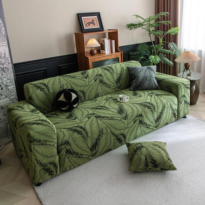 Buy olive green colour dual tone series knitting jacquard 2 seater sofa cover​s
