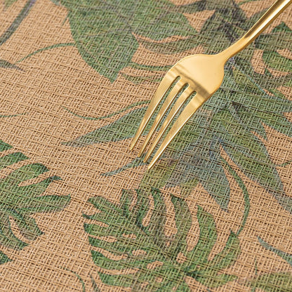 Botanical Tropic PVC Mats for Dining Table - Philodendron Leaves