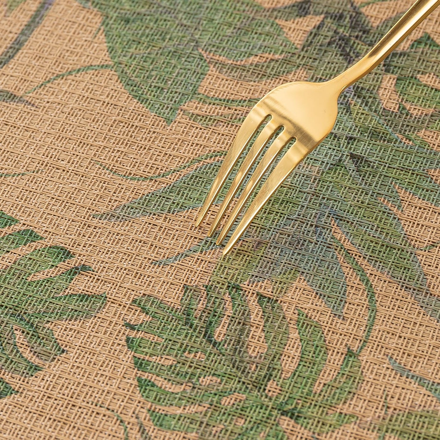 Botanical Tropic PVC Mats for Dining Table - Philodendron Leaves