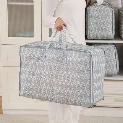 Foldable Clothes & Blanket Storage Bag – Moisture-Resistant, Zippered with Handles