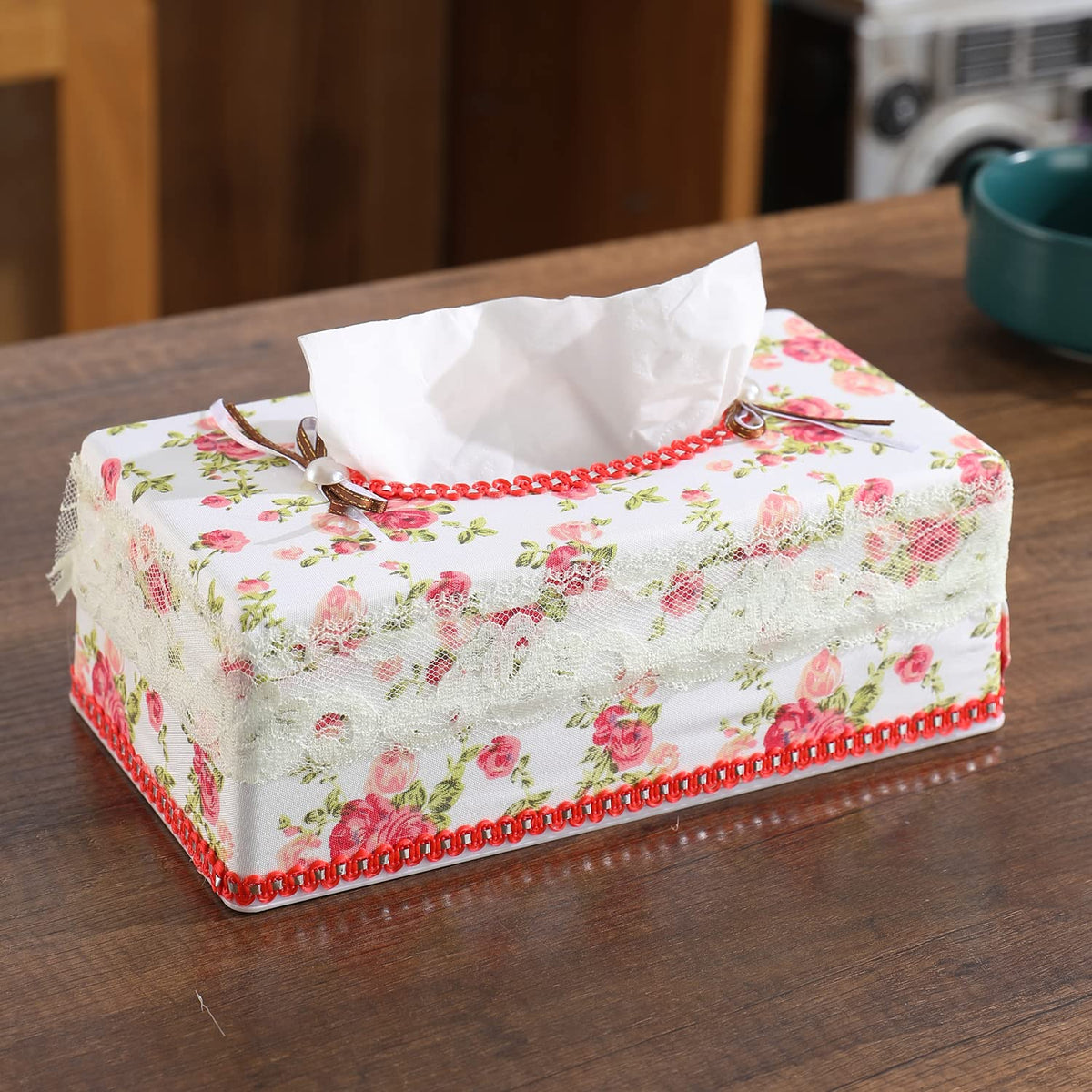 Plastic Tissue Paper Box Holder, Red
