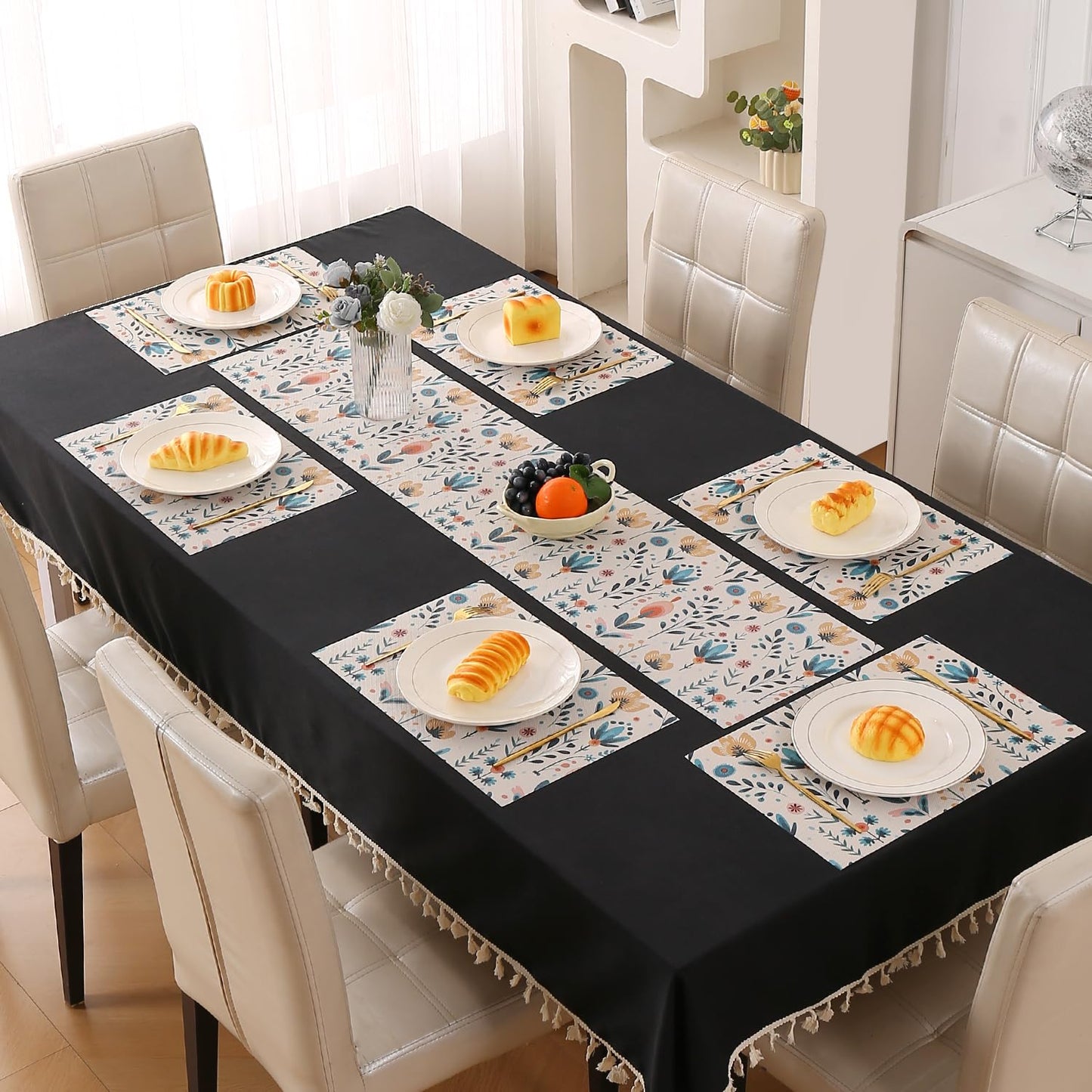 Artistic Flora PVC Washable Mats for Dining Table - Magnolia Champaca