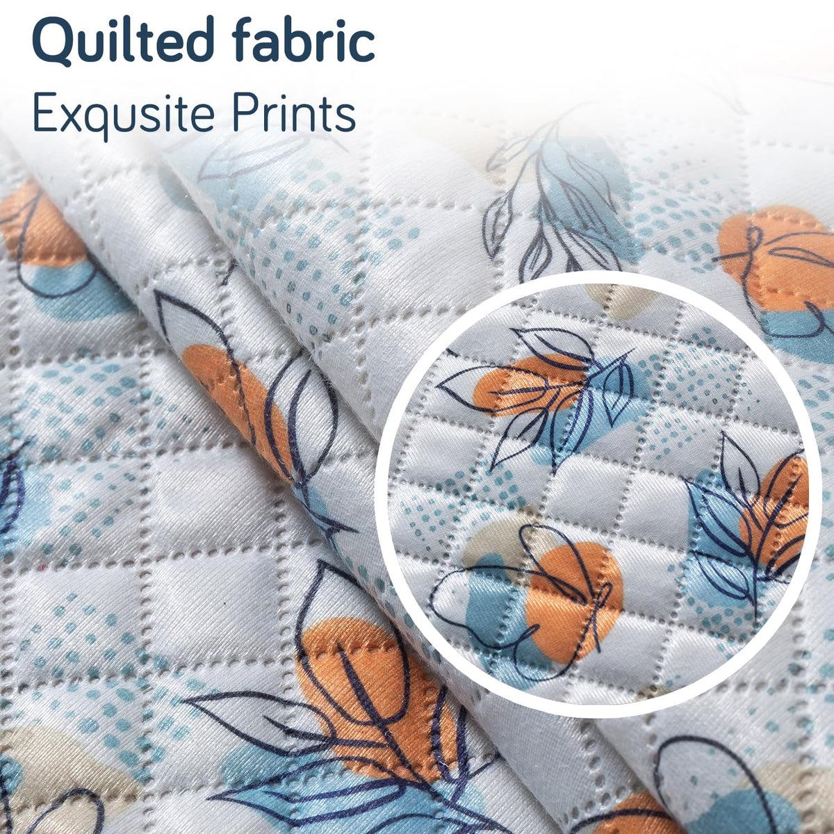 Quilted Sofa Cover 5-Seater Sofa Cover (3+1+1), Tassel Twigs | Abstract Petals