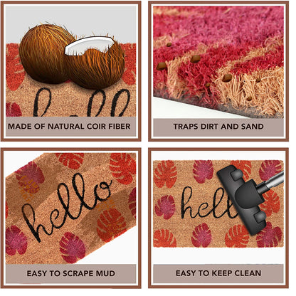 Coir Entrance Door Mat with Anti-Slip PVC Backing