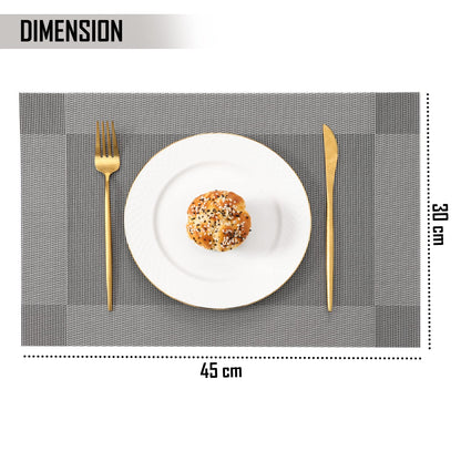 PVC Dining Table Mats, Grey