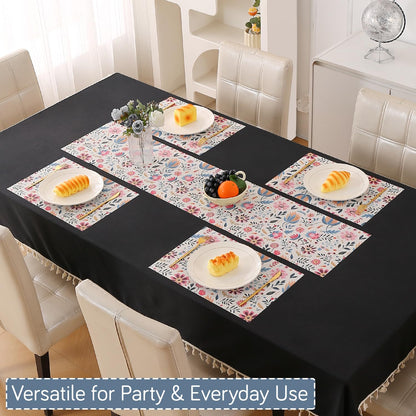 Artistic Flora PVC Washable Mats for Dining Table - Wild Daisies