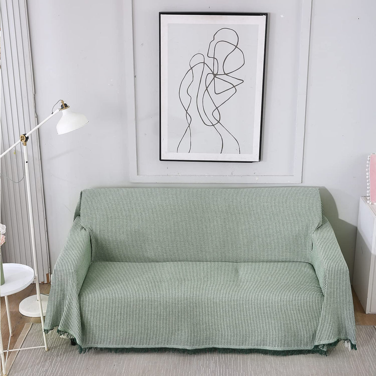 Bottle Green polycotton sofa throw cover is machine washable, available for 1, 2, 3 seater sofas
