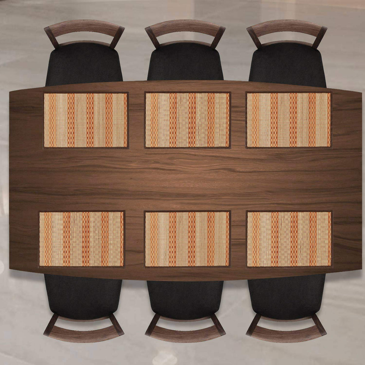 Heat Resistant Bamboo Dinner Mats, Orange
