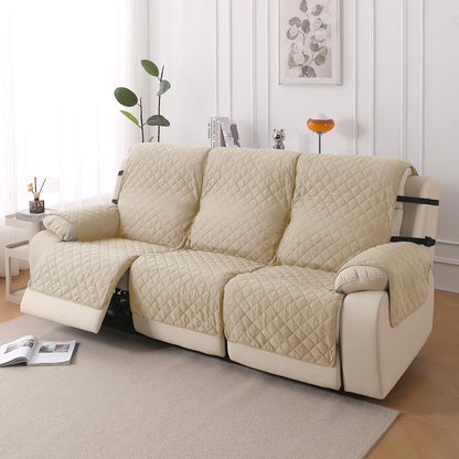 UrbanQuilt Recliner Sofa Slipcover Mat with Dual Belt for 1/2/3 Seater - Beige