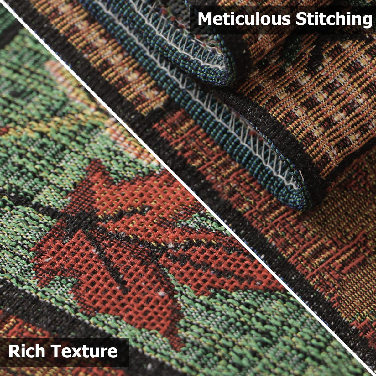 Cotton Jacquard Dining Table Mats, Multicolor Leaf