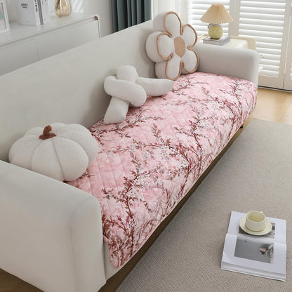Quilted, Waterproof and Anti-Slip Sofa Cover Mat, Blossom Flower Pink