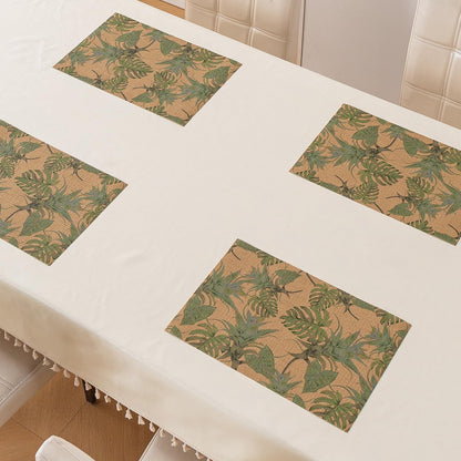 Botanical Tropic PVC Mats for Dining Table - Philodendron Leaves