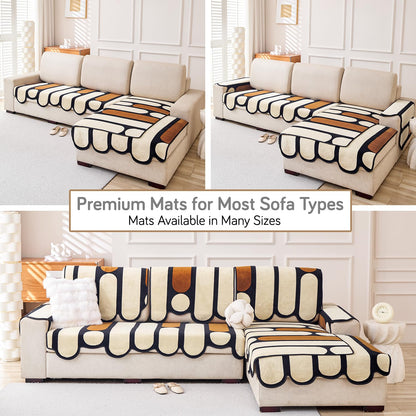 Moderna Curves All Season Sofa Cover Mat, Oyster Beige