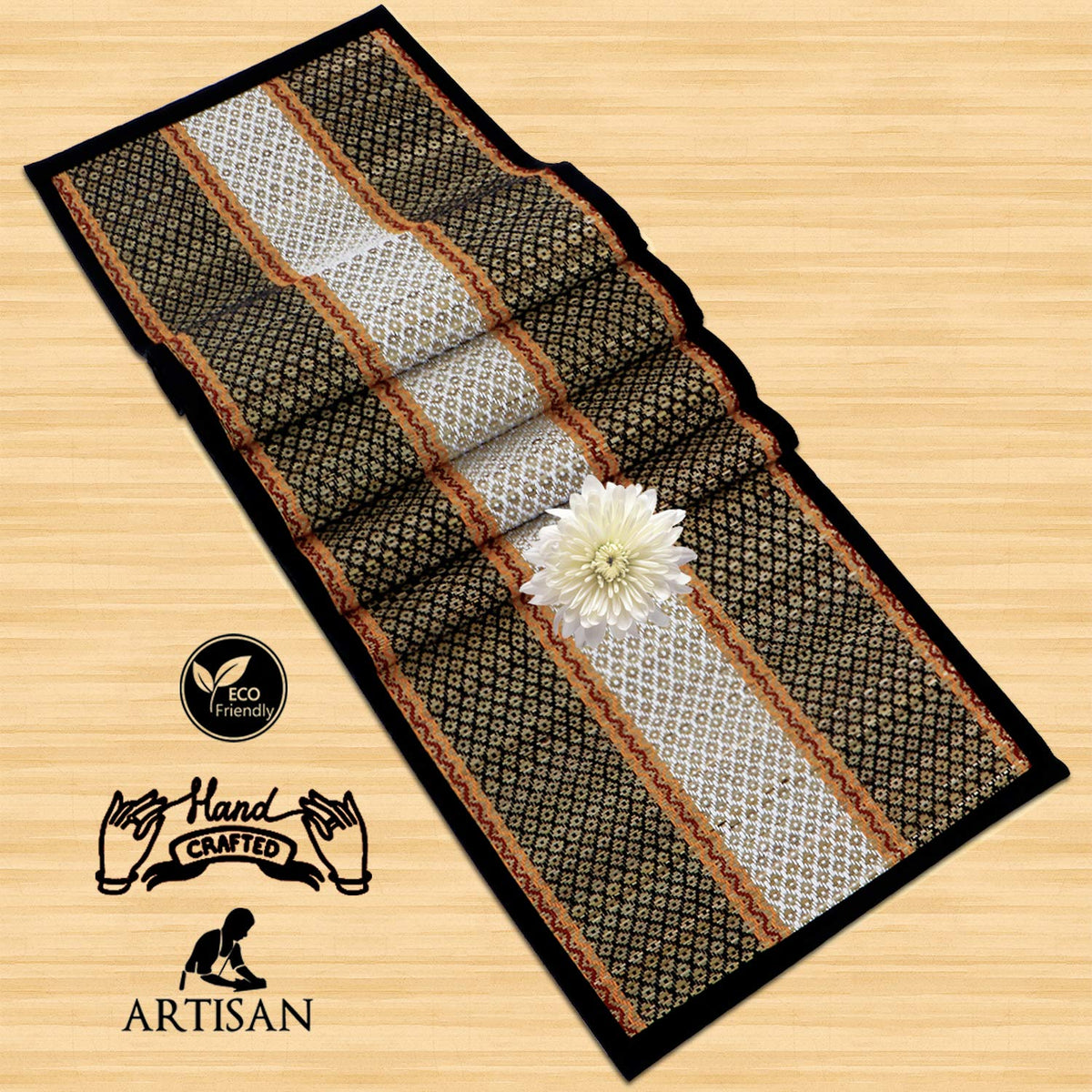 Buy Stylish Purple Colour Eco-friendly Natural Handcrafted Table Runner | HOKIPO