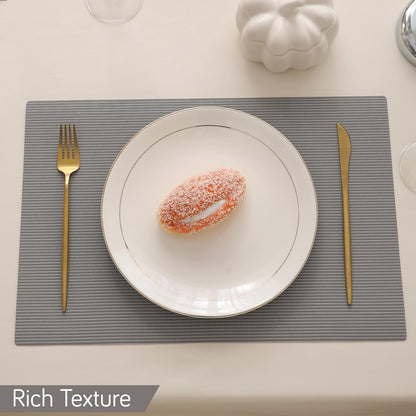 PP Waterproof Dining Table Mat, Fossil Grey