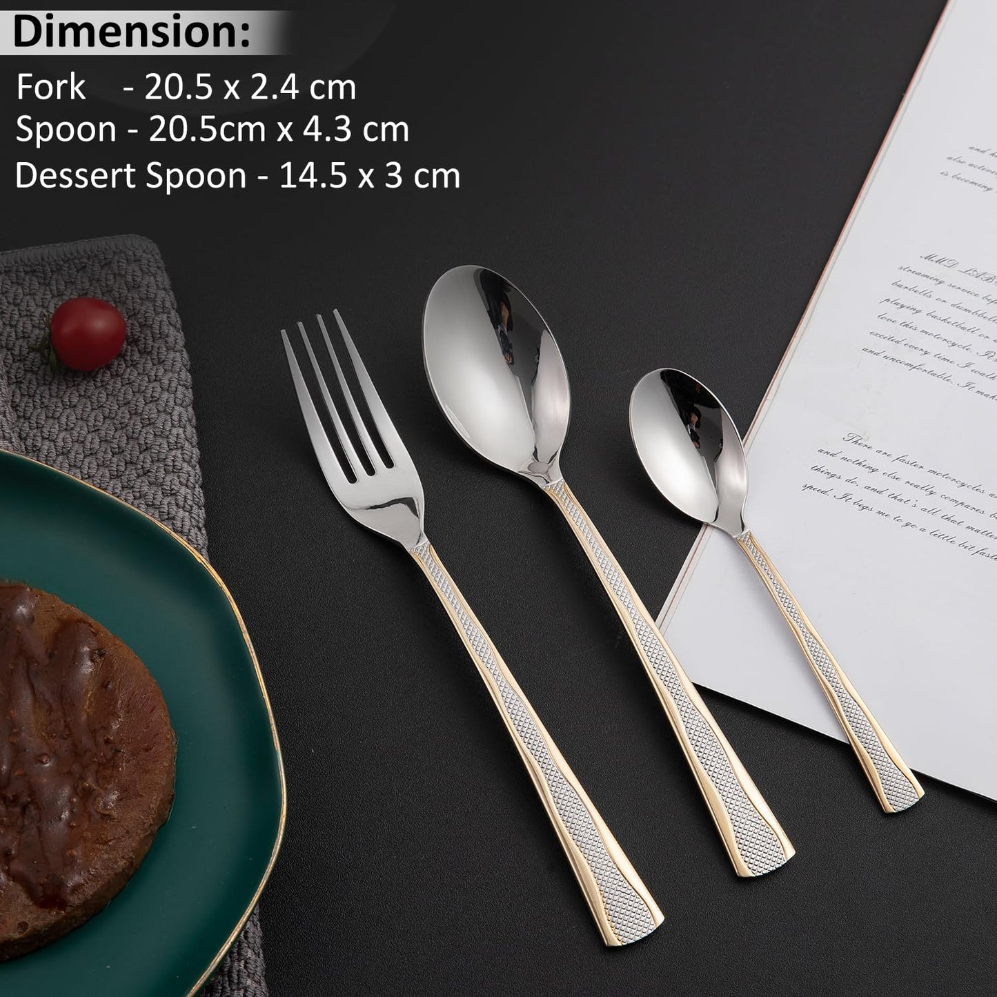 Cutlery Set of 18 / 24 Pcs Stainless Steel Flatware Set, Mirror Finish - Silverware
