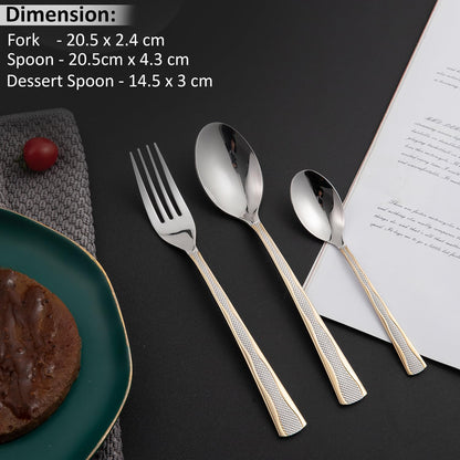 Cutlery Set of 18 / 24 Pcs Stainless Steel Flatware Set, Mirror Finish - Silverware