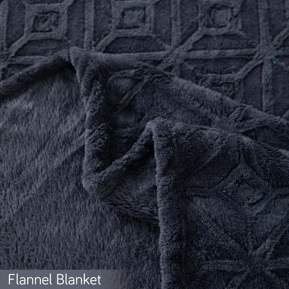 Buy Dark Grey colour flannel fleece blanket lightweight and soft | HOKIPO