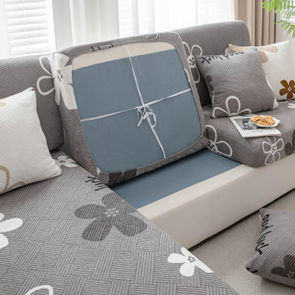 Stretchable Thick Fleece Textured Seat Couch Cushion Cover for 1/2/3 Seater, Moon Grey