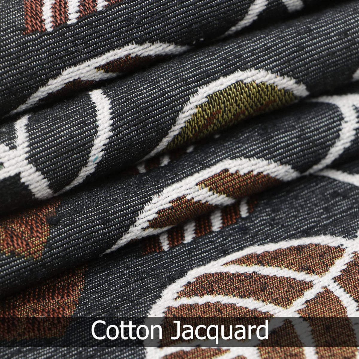 Cotton Jacquard Dining Table Mats, Grey Leaves