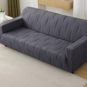 Nestiva Series 200gsm Knitting Jacquard Sofa Cover 1/2/3/4 Seater Fully Covered, Porpoise Grey