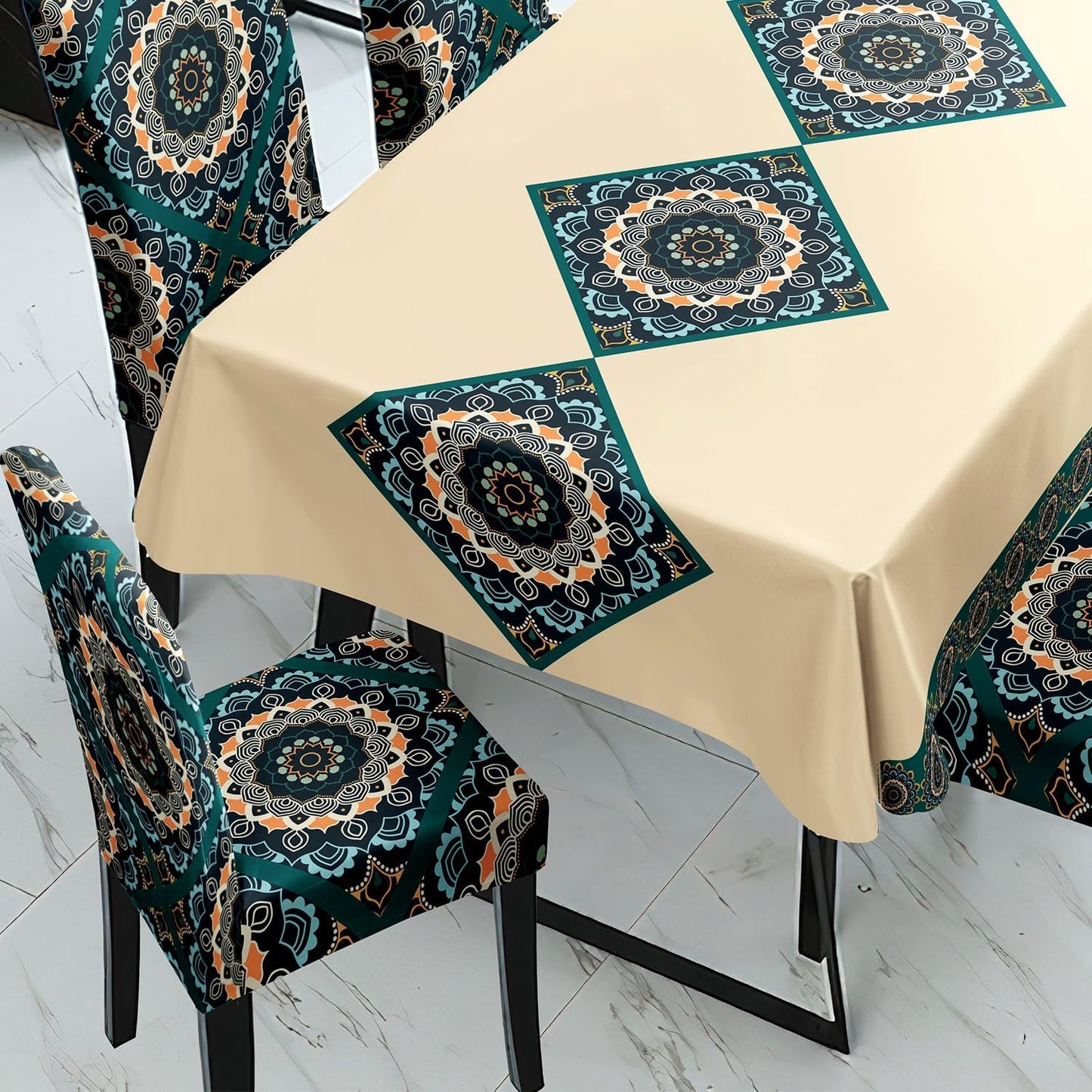 Buff Brown Dining Set Cover | 4/6 Seater