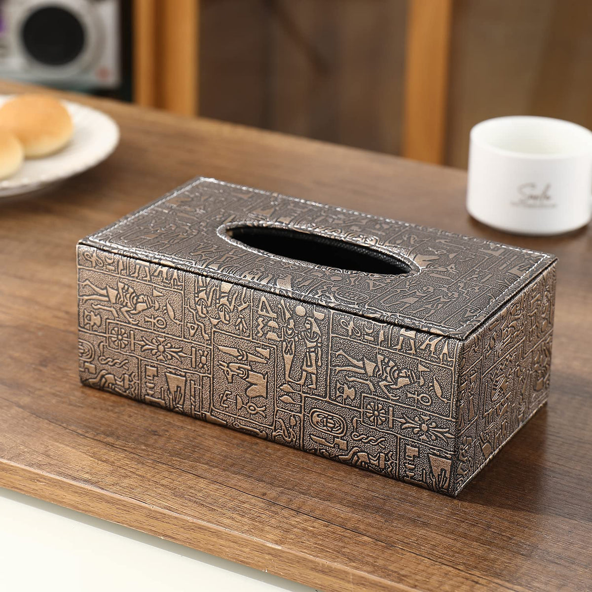 buy stylish premium metallic leatherette tissue holder | HOKIPO