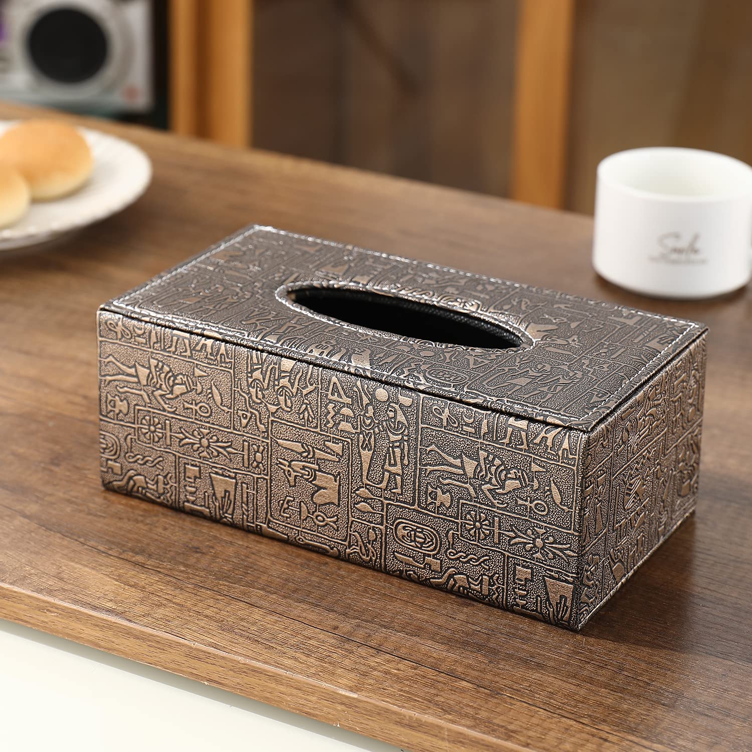 buy stylish premium metallic leatherette tissue holder | HOKIPO